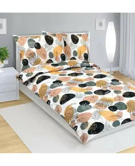 Bellatex Bavlněné povlečení Oblázek hořčicová, 140 x 200 cm, 70 x 90 cm, 140 x 200 cm, 70 x 90 cm
