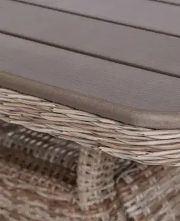 Zahradní sedací souprava 9 ks GH3465 umělý ratan / látka / sklo