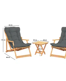 Garden Table & Chairs Set (3 Pieces) My007 - Grey