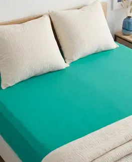4Home Jersey prostěradlo IDEAL zelený tyrkys, 90–100 x 200 cm, 90–100 x 200 cm