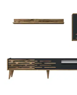 TV stěna / Sestava pod TV Valensiya - Walnut, Anthracite