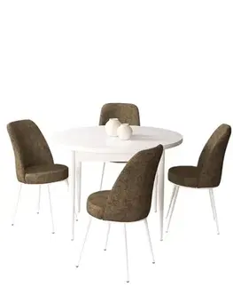 Dining Table & Chairs Set (5 Pieces) Tor - White, Brown