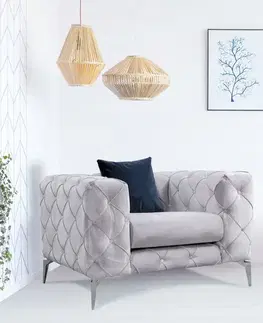 Křeslo ušák Como - Light Grey