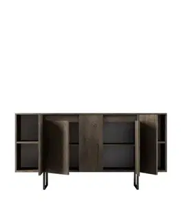Konzolový stolek Luxe - Walnut, Black