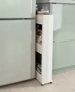 4Home Úzký odkládací regál na kolečkách Slim Jim