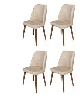 Sada jídelních židlí Dallas Beige and Brown, 4 ks, 4 ks