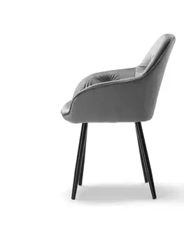 Jídelní židle BUTTON LOUNGE šedá, 2 ks