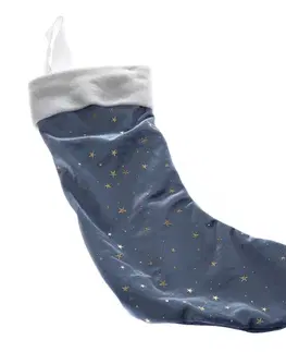 Závěsná vánoční punčocha Stars, 20 x 43 x 2 cm, modrá