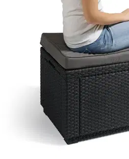 KETER Taburetka STOOL CUBE | hnědá