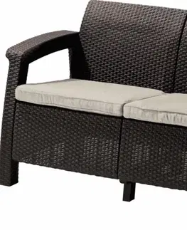 KETER Zahradní pohovka GREEK LOVE SEAT | hnědá