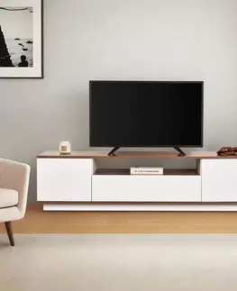 TV stolek Veramont - White, Walnut