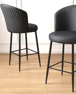Bar Stool Set (6 Pieces) Uras - Anthracite, Black