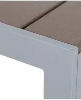 Zahradní jídelní set 7 ks kov / textilen / WPC