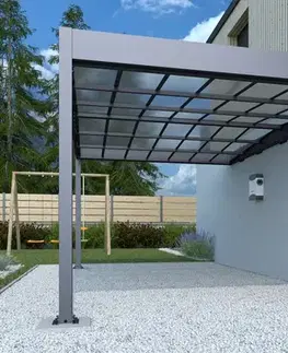 Kovový přístřešek / carport ke zdi 315 x 502 cm Dekorhome
