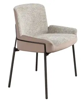 Estila Luxusní moderní čalouněná židle Forma Moderna s potahem v šedé a hnědé barvě s kovovou konstrukcí 76 cm