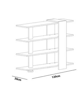Knihovna Nur White and Walnut