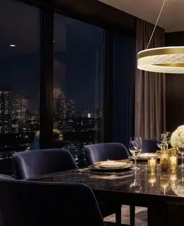 GLORIS lampa wisząca kawowy 36W LED 3000, 4500, 6500K kryształki bezbarwne