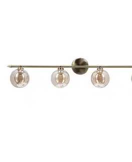 Stropní lampa Rodia s patinou, páskem 4x40W, stínidlo G9, jantarová