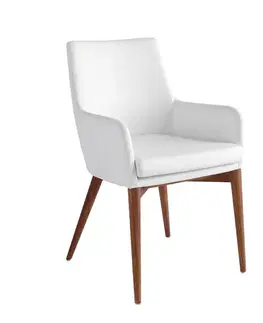 Estila Moderní jídelní židle Vita Naturale kožená s opěrkami 88cm
