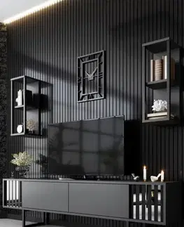 TV stěna / Sestava pod TV Chrome Line - Anthracite, Black