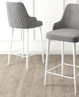 Bar Stool Set (2 Pieces) Enox - Grey, White