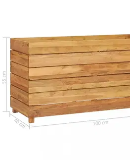 Zahradní truhlík teakové dřevo Dekorhome