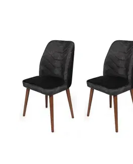 Sada jídelních židlí Dallas Anthracite and Walnut, 2 ks