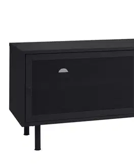 Estila TV stolek Vejle, černý kov, 160 cm