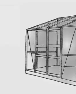 Skleník ke stěně VITAVIA IDA 5200 polykarbonát stříbrný Dekorhome