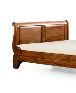 Estila Rustikální luxusní manželská postel M-VINTAGE z masivního dřeva s vyřezávanými nožičkami 165cm