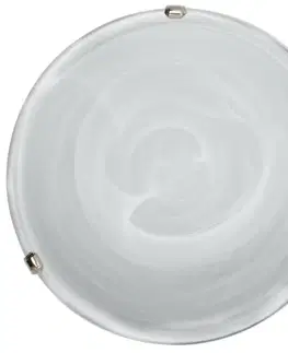 Stropní lampa Duna bílá, chromovaný držák na stropní lampu