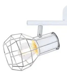 Stropní lampa na stěnu s bílým drátěným stínidlem Sancho