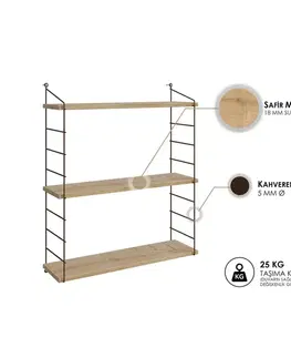 Nástěnná police Armoni 3'lü - Oak
