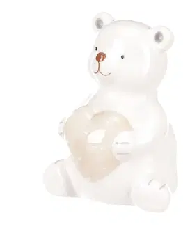 Vánoční dekorace Medvídek držící srdce, 10 cm