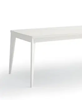 Estila Luxusní moderní rozkládací obdélníkový jídelní stůl Rodas se šikmýma nohama z masivního dřeva 140 cm nebo 160 cm
