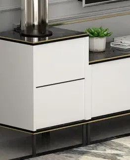 TV stěna / Sestava pod TV Imaj - White, Marble