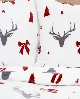 4Home Povlečení mikroflanel Stag & Bows, 140 x 200 cm, 70 x 90 cm