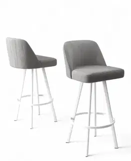 Bar Stool Set (4 Pieces) Atex - Grey, White