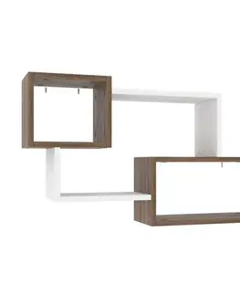 Nástěnná police Ayder - Walnut, White