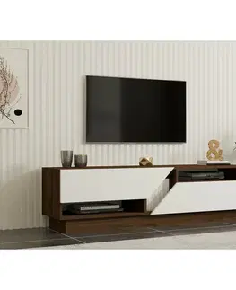 Televizní stolek Koza Walnut and White