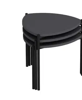 Sada odkládacích stolků Lenny Anthracite, 3 ks