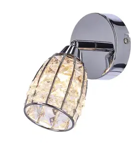 Nástěnná lampa Shiba lampa chromová 1x15W g9 stínidlo průhledné