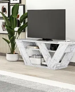 Televizní stolek Pipralla Carrara Marble