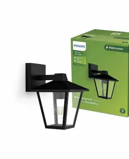 Philips Kinno venkovní nástěné svítidlo se svícením dolů černá, E27, max. 1x25 W