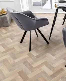 Estila Moderní šedá otočná jídelní židle Monzana s prošívaným sametovým potahem a kovovými nožičkami 82 cm