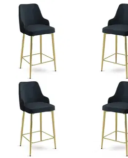Bar Stool Set (4 Pieces) Enox - Anthracite, Gold