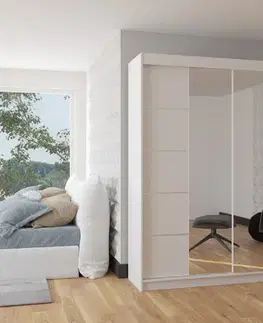 ArtAdrk Šatní skříň TRAVES | 180 cm Skříň: Bílá