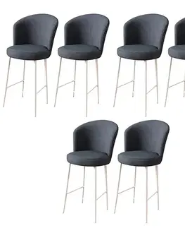 Bar Stool Set (6 Pieces) Alte - Anthracite, White