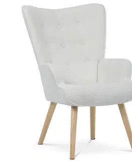 Křeslo ušák Bouclé WT2, bílá