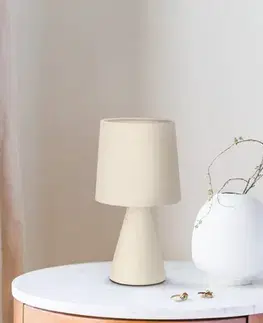 SATTI béžová keramická stolní lampa se stínidlem E14 1x40W klasická elegantní dekorativní do obývacího pokoje, ložnice, kanceláře